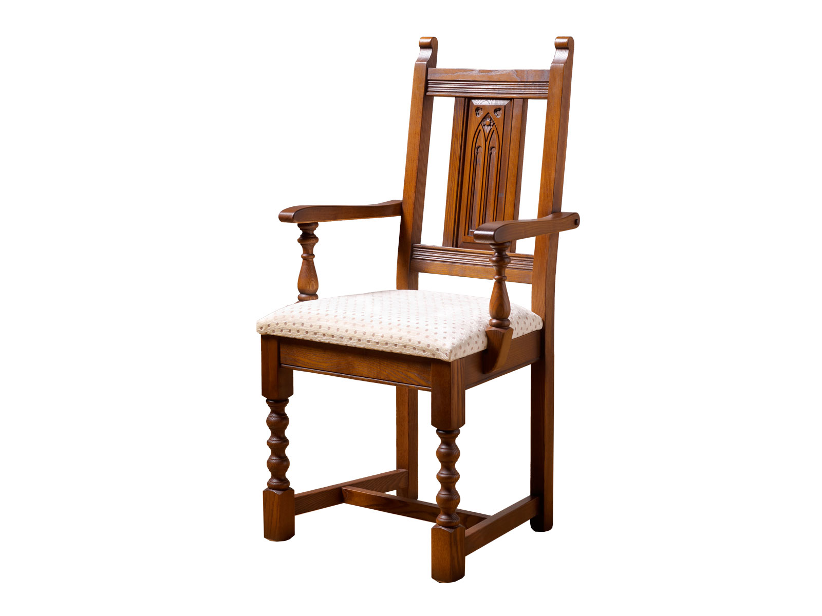 Warwick Carver Dining Chair With Fabric Upholstered Seat