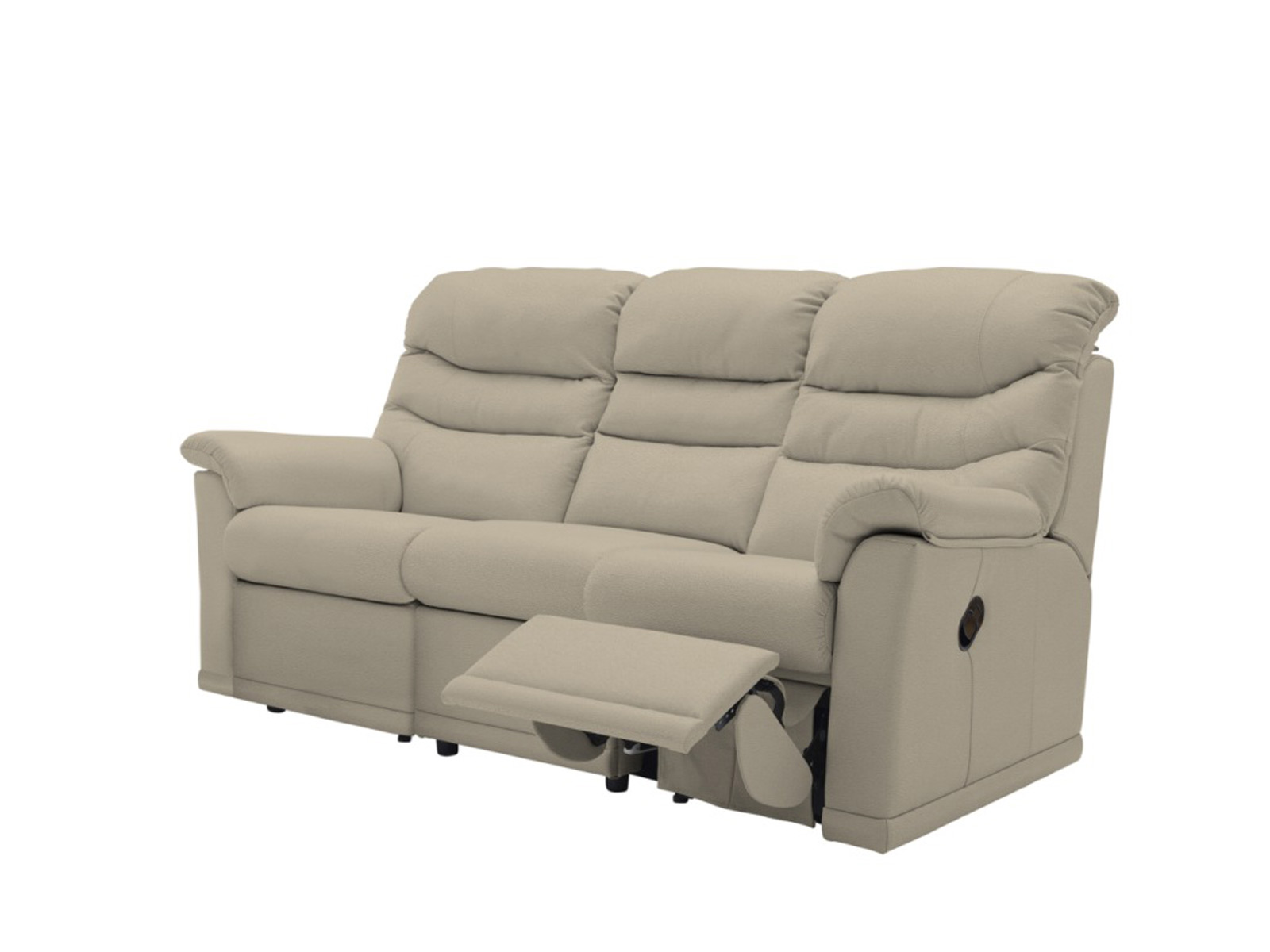 3 Seater Manual Recliner Sofa Rhf - 3 Cushions