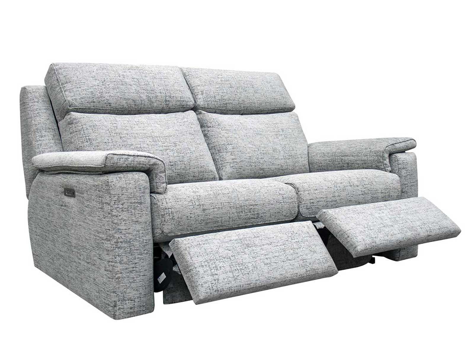 Large Power Recliner Sofa With Headrest & Lumbar