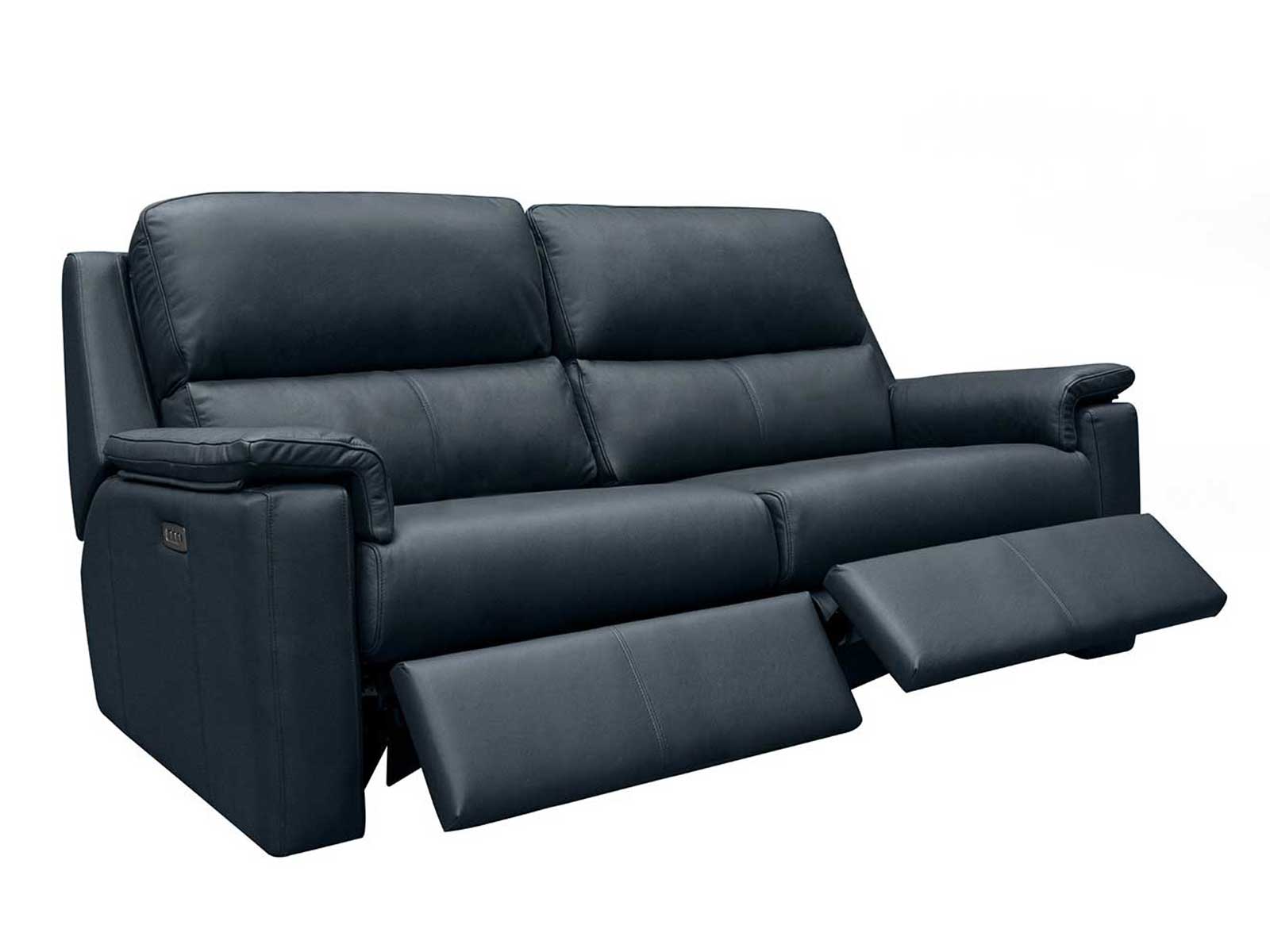 Large Power Recliner Sofa With Headrest & Lumbar