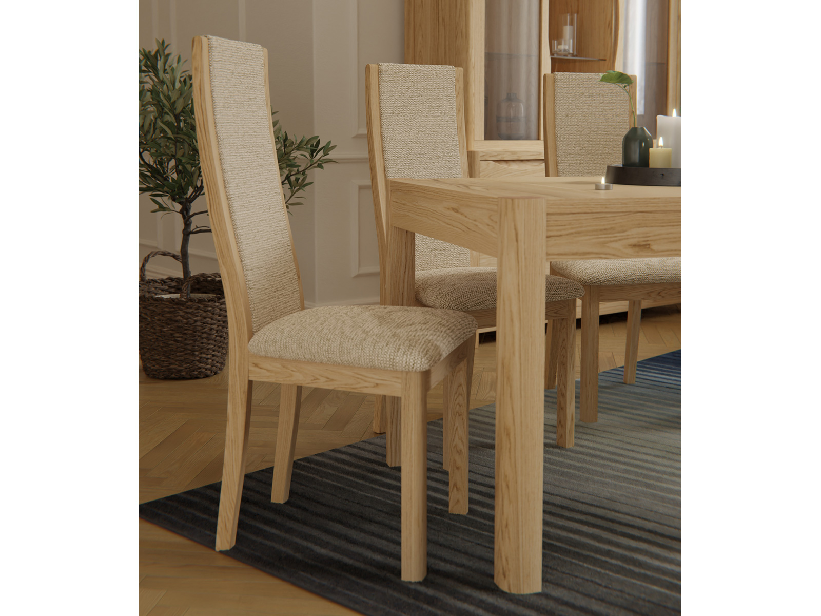 High Back Dining Chair Natural