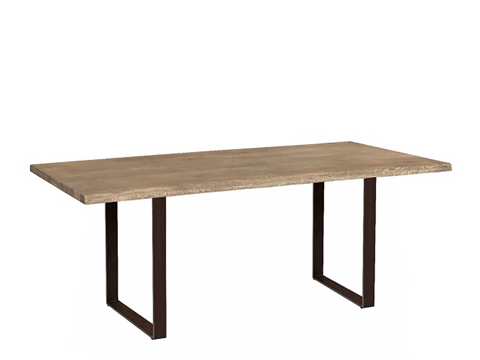 200cm U Leg Dining Table In Grey Oiled Finish