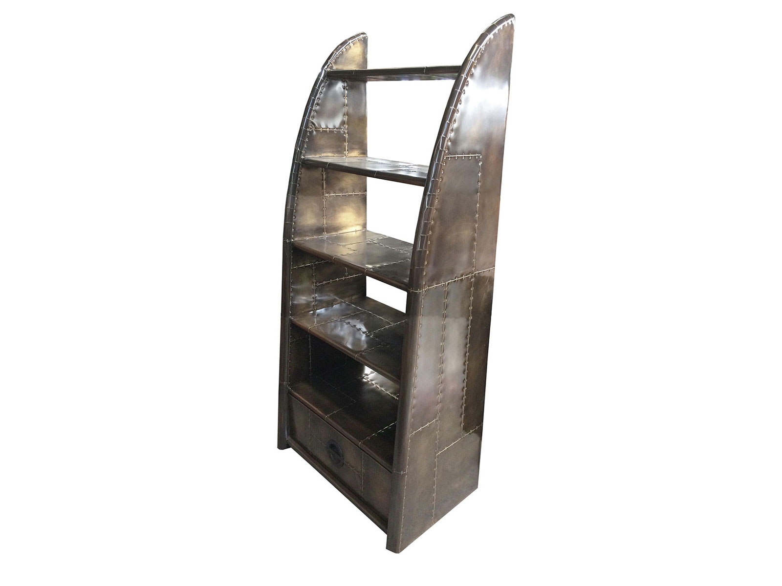 Wing Bookcase - Vintage Jet Brass