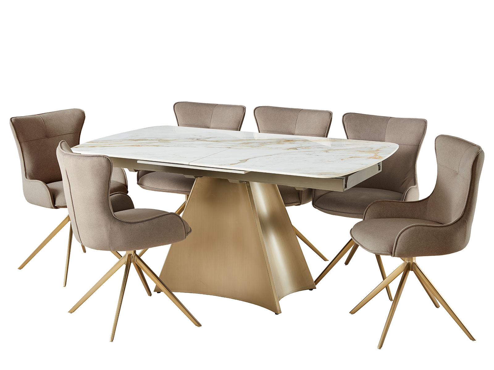 Dining Table & 6 Tay Chairs In Mocha