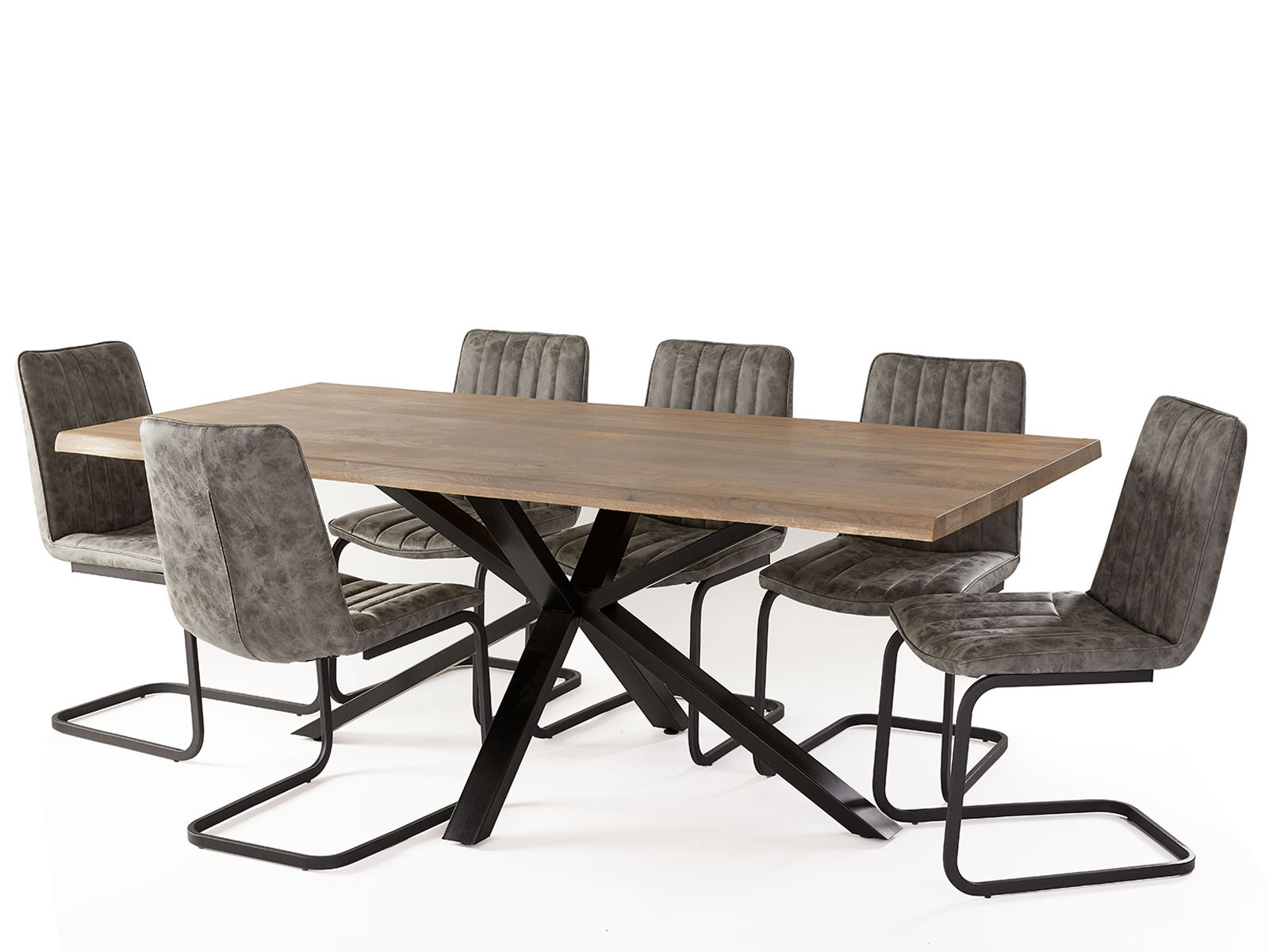 Dining Table & 6 Grey Juno Dining Chairs