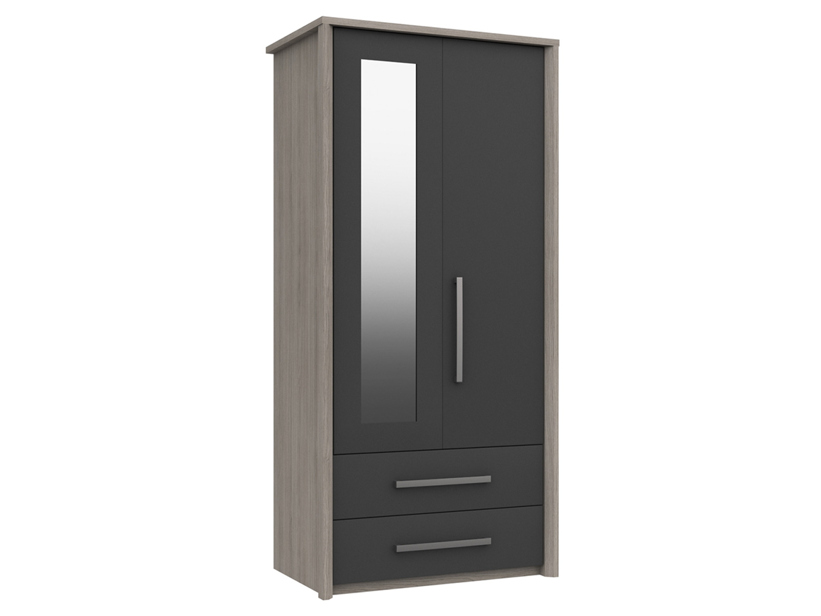 2 Door Combi Wardrobe With Mirror