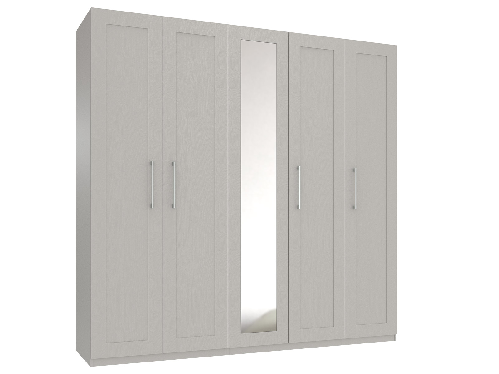 Tall 5 Door Wardrobe With Mirror