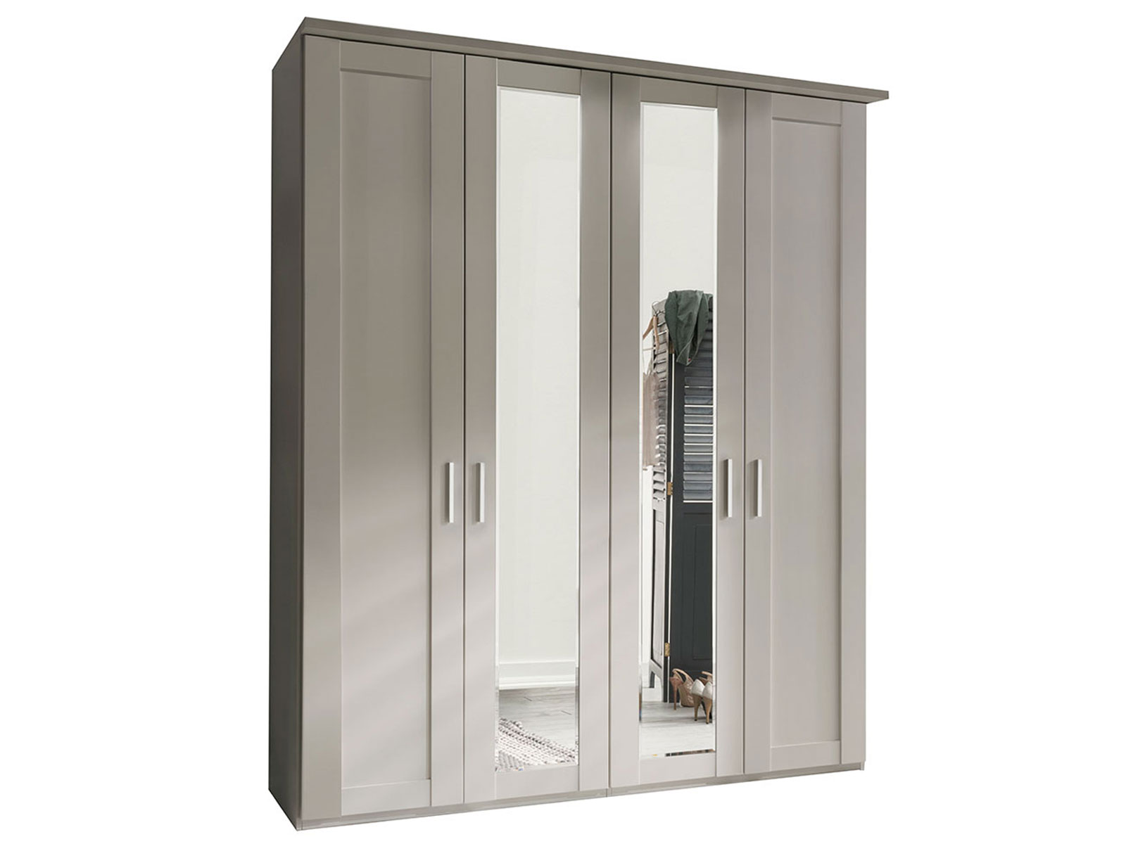 4 Door Wardrobe With 2 Centre Mirror Doors