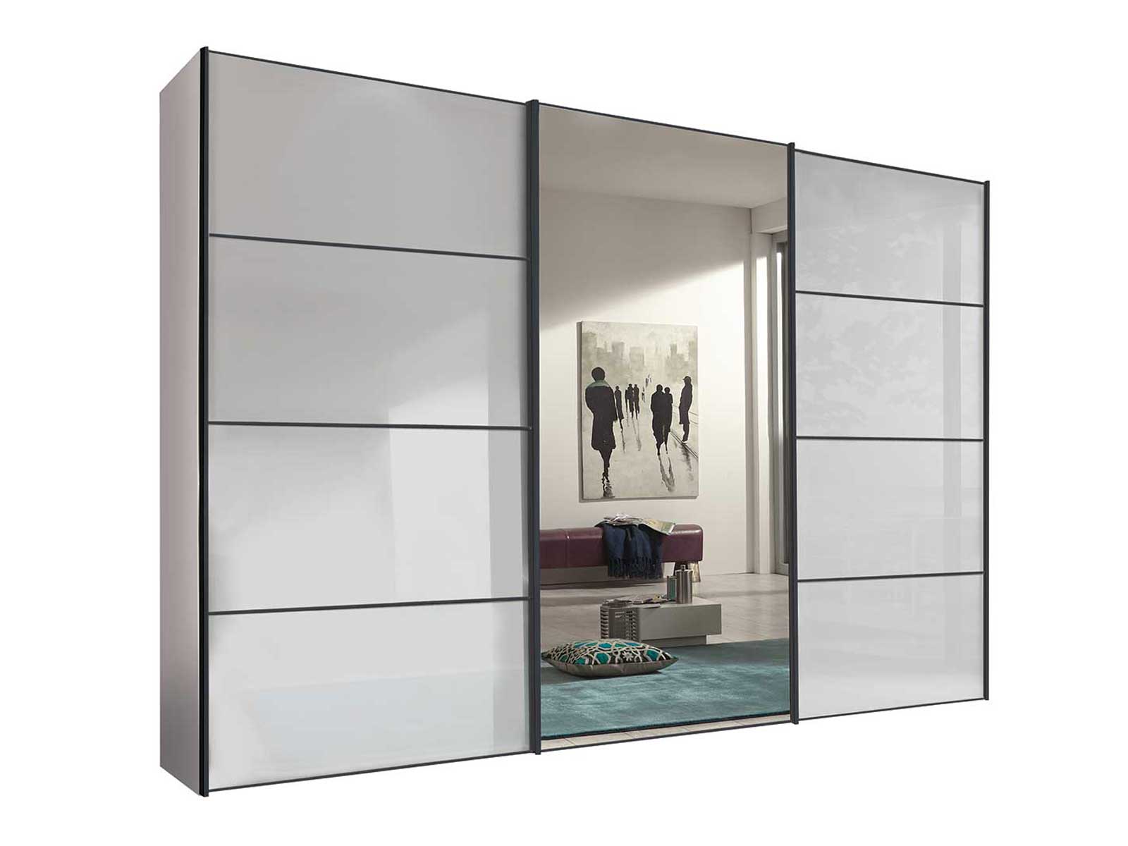 3 Door Panelled Sliding Robe With Centre Mirror