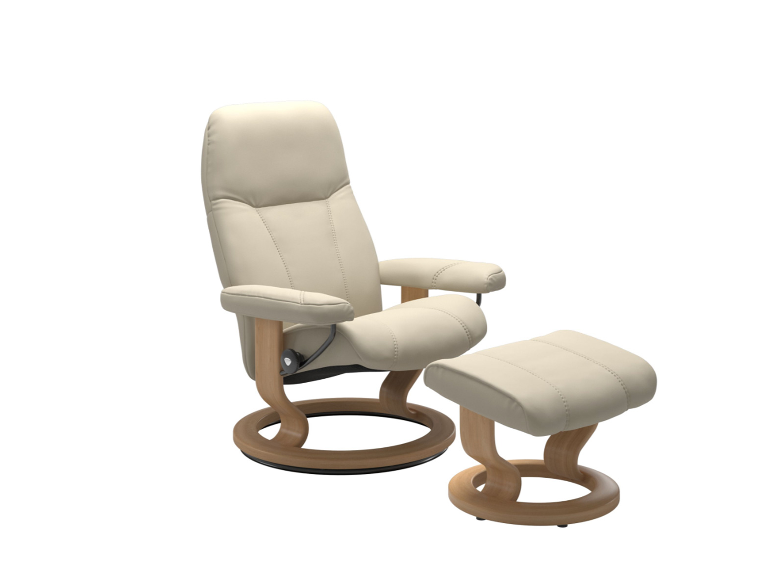 Small Consul Recliner Chair & Stool Classic Base