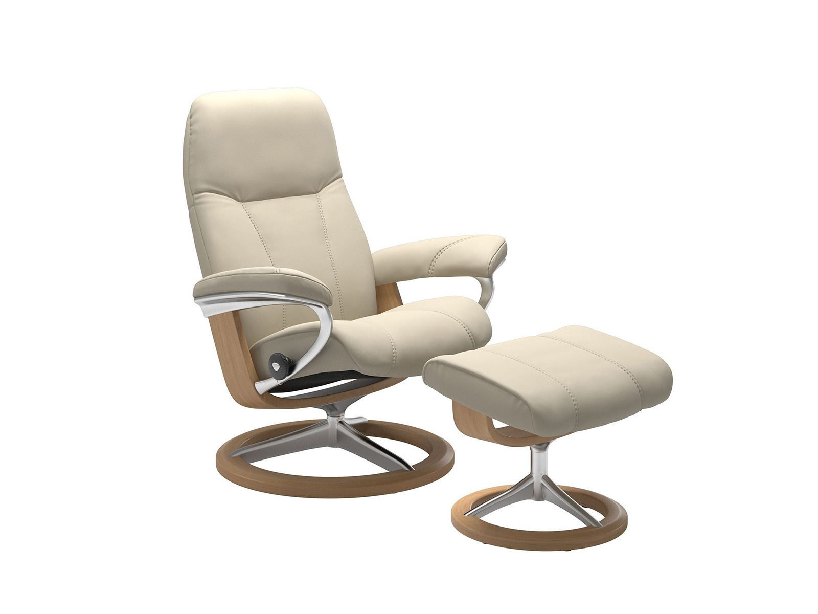 Large Consul Recliner Chair & Stool Signature Base