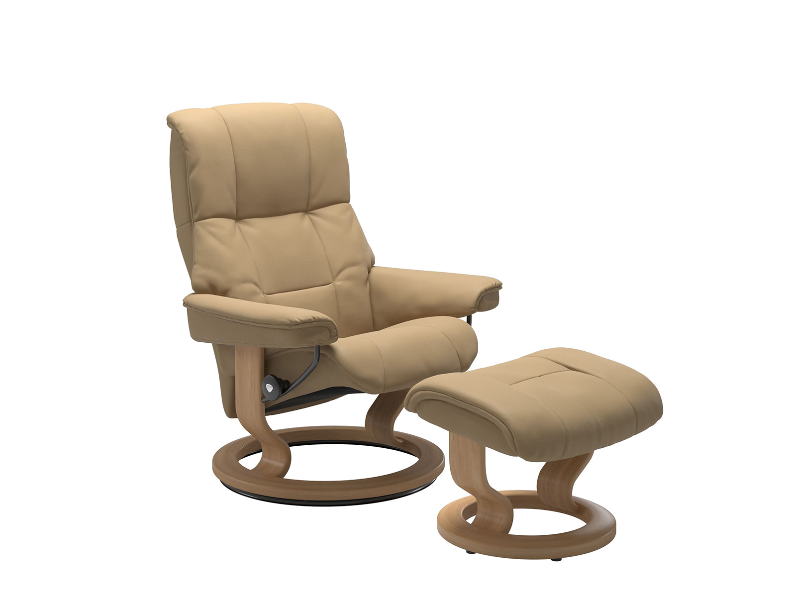Medium Mayfair Recliner Chair & Stool Classic Base