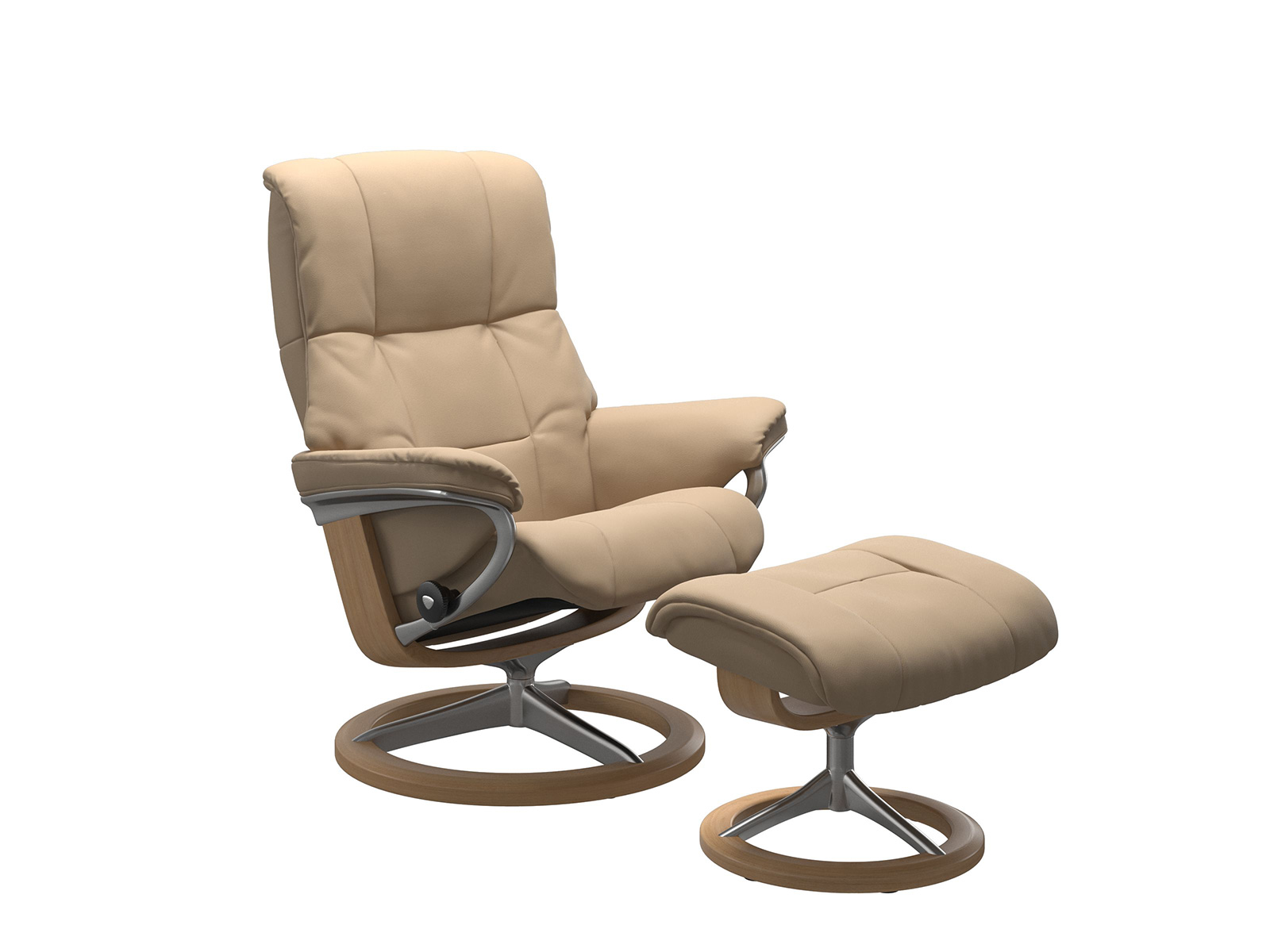 Medium Mayfair Recliner Chair & Stool Signature Base