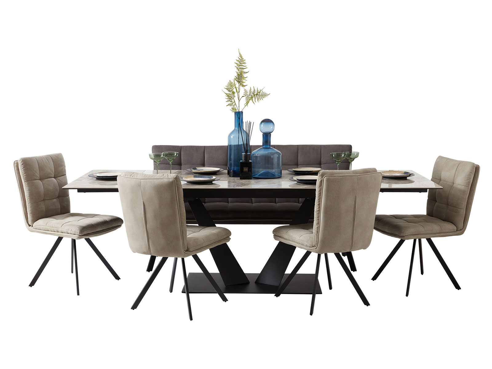 Dining Table With 4 Vegas Chairs And Bench