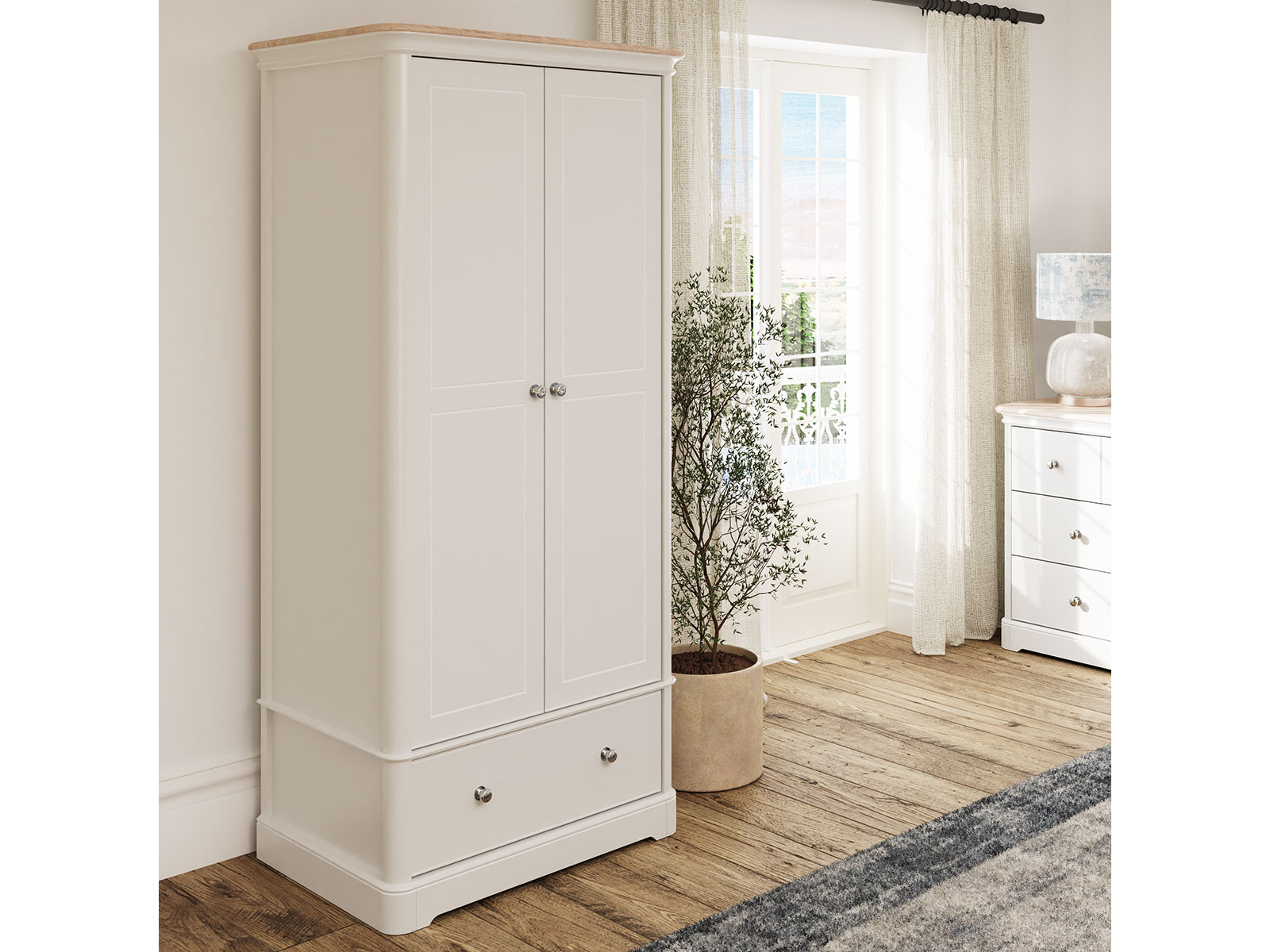 2 Door Wardrobe With 1 Drawer