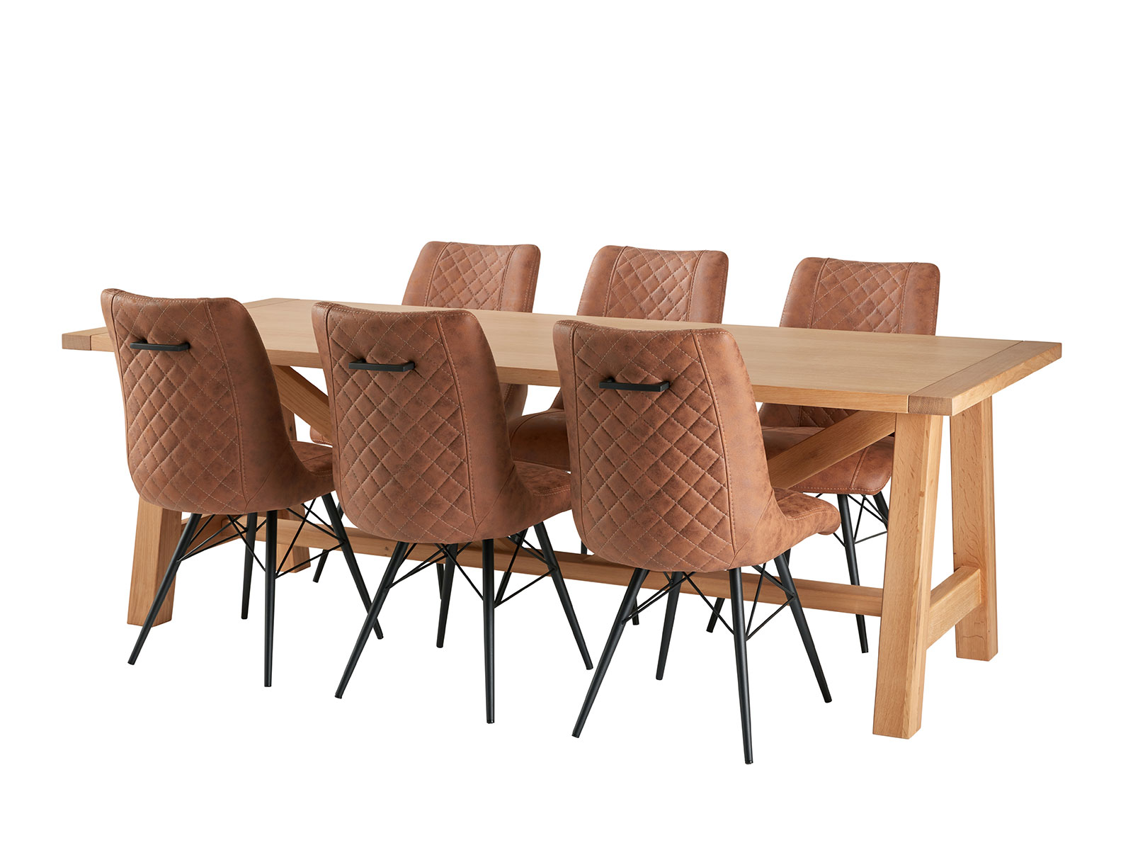 Dining Table and 6 Brown Bentley Chairs