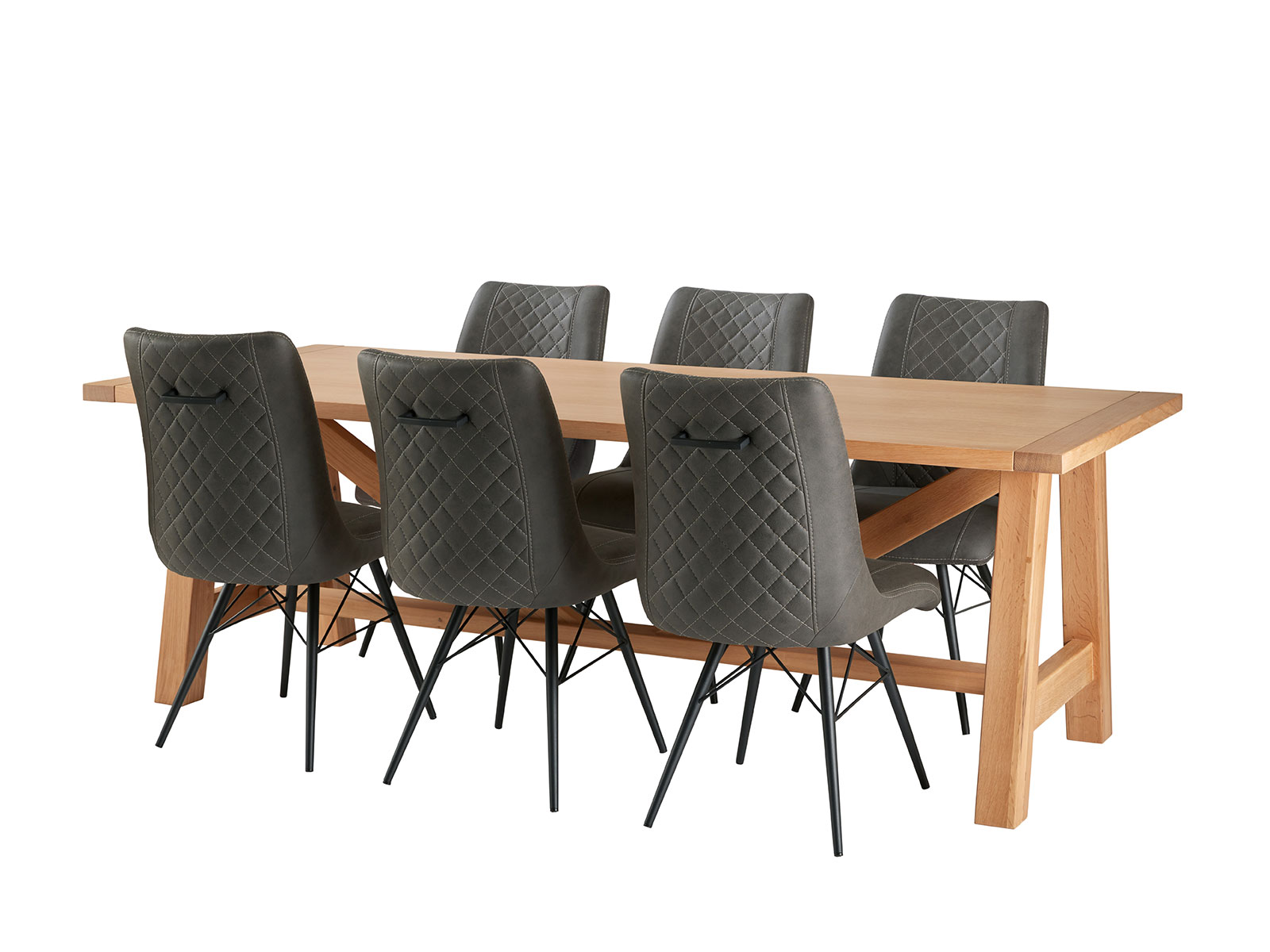 Dining Table and 6 Grey Bentley Chairs