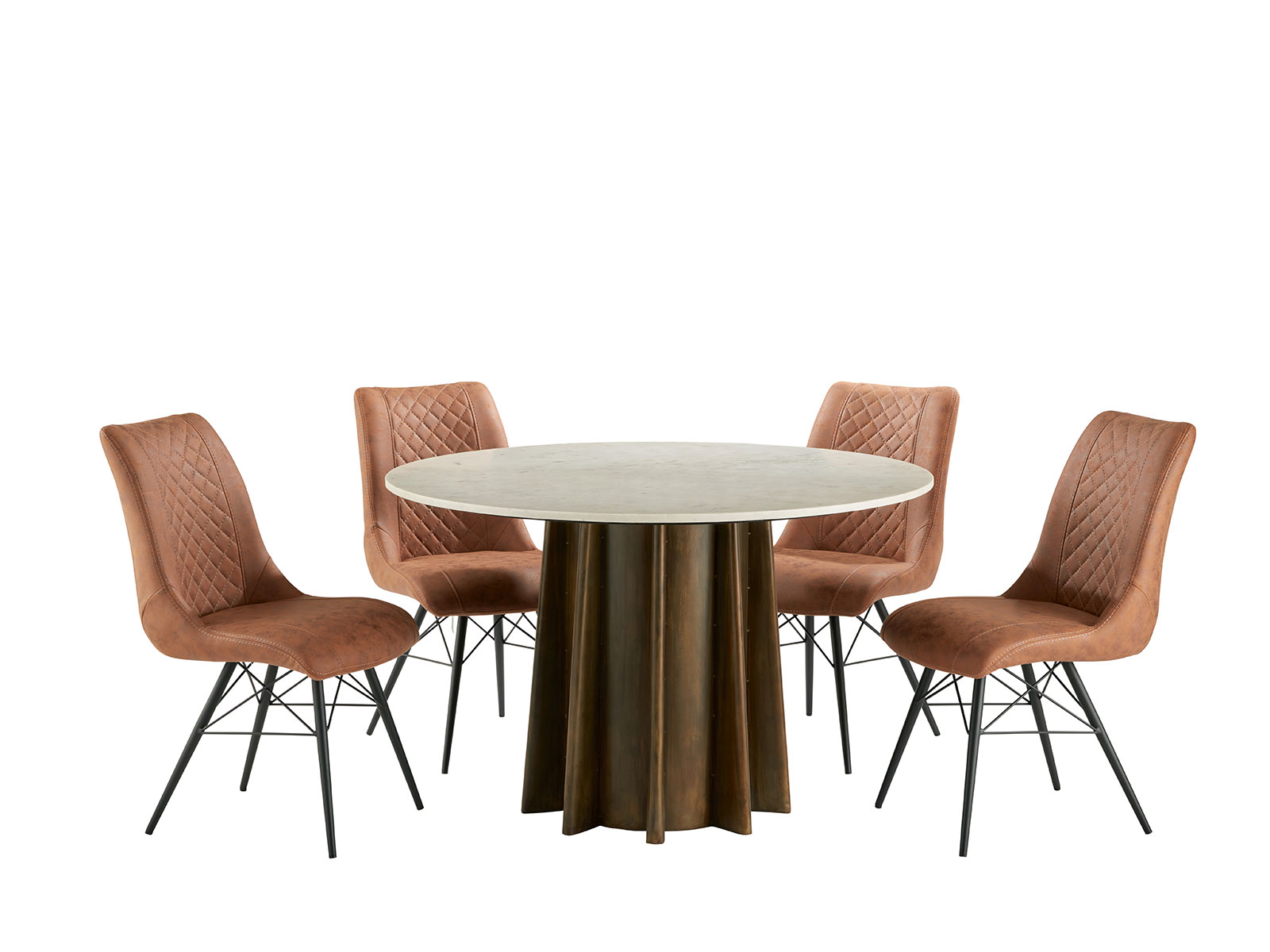 Dining Table & 4 Brown Bentley Chairs