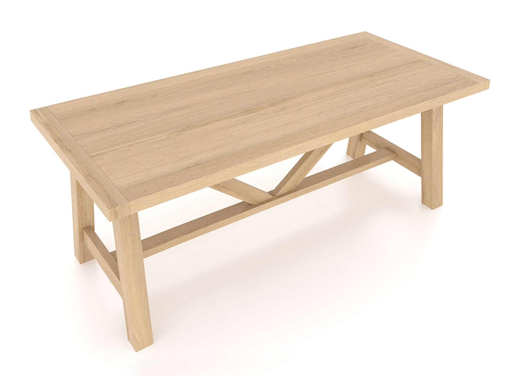 Solid Oak Dining Table - 2m