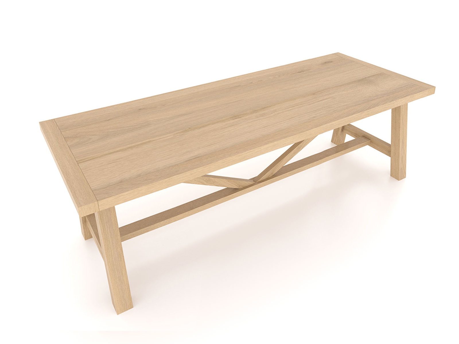 Solid Oak Dining Table - 2.4m