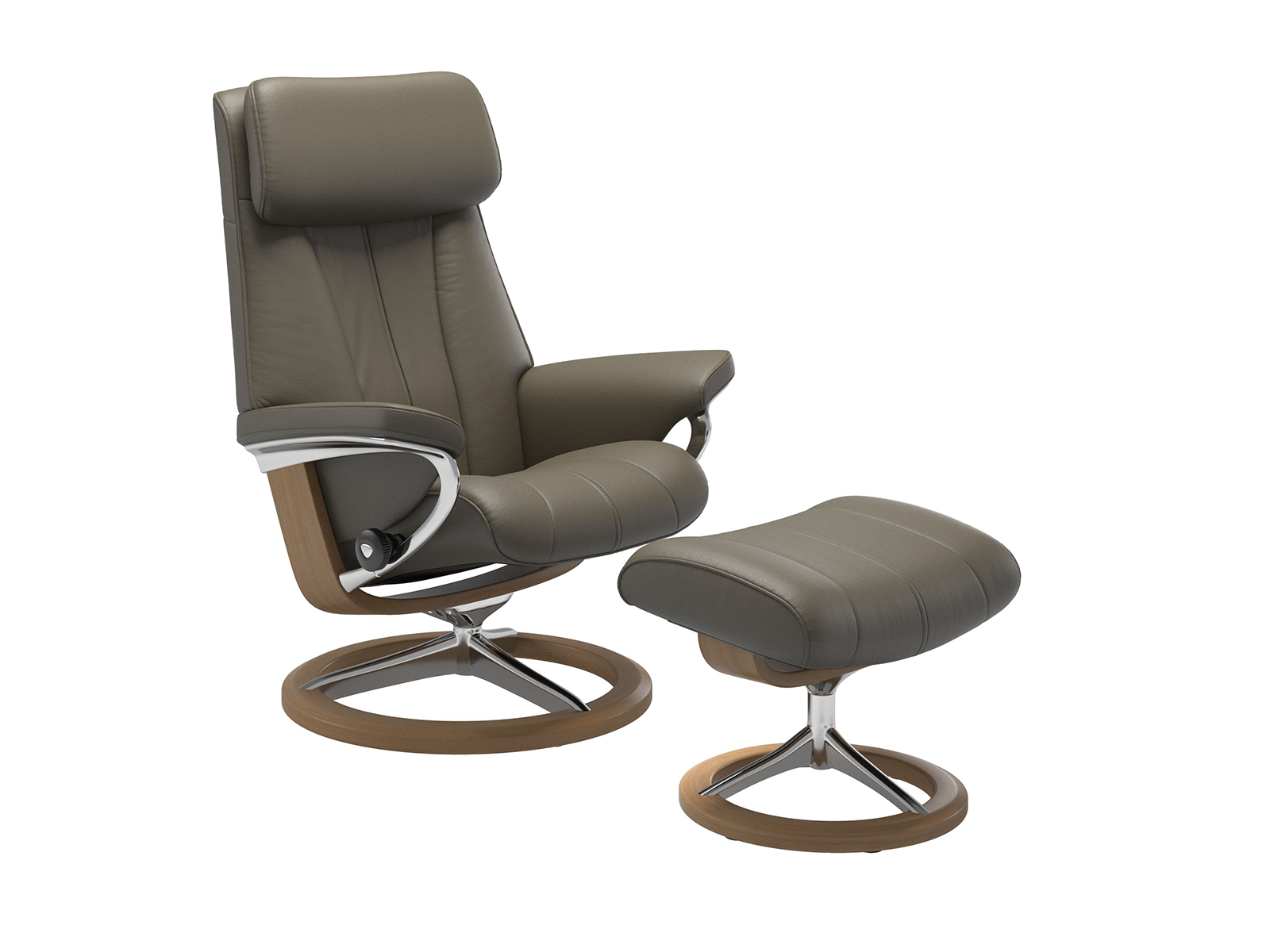Large Chair and Footstool with Signature Base