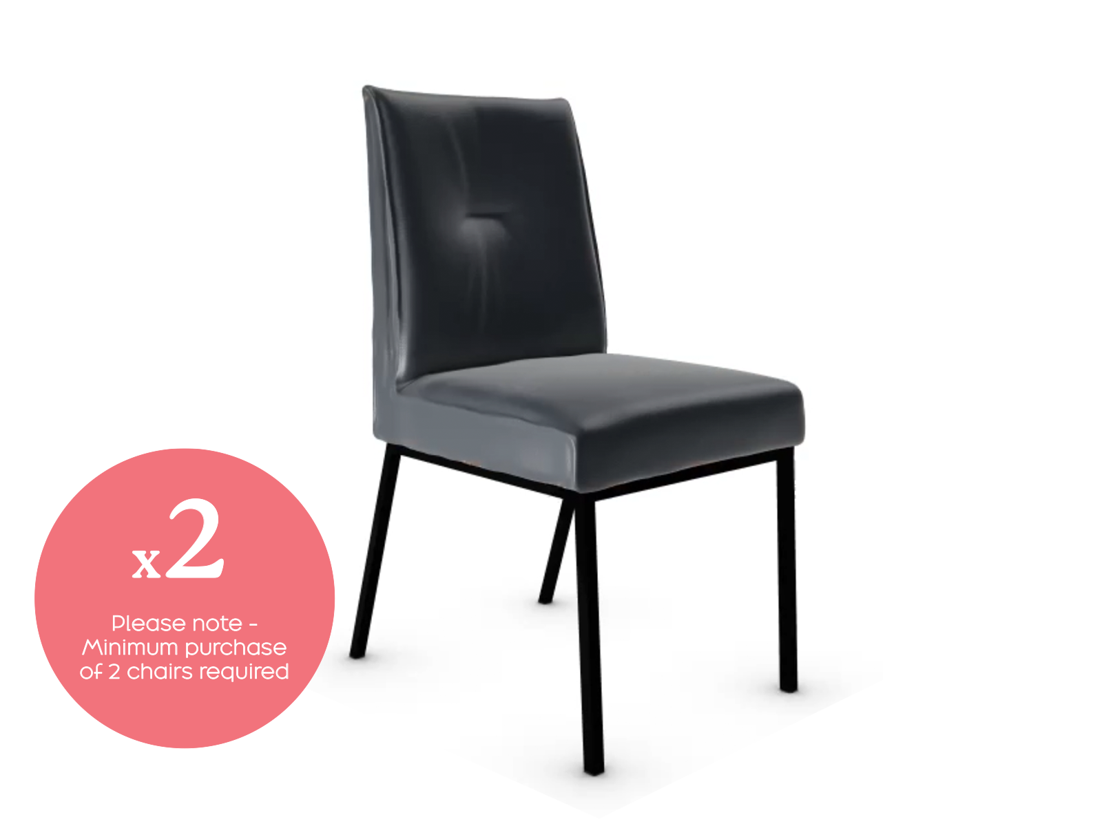 Dining Chair - Grey Leather